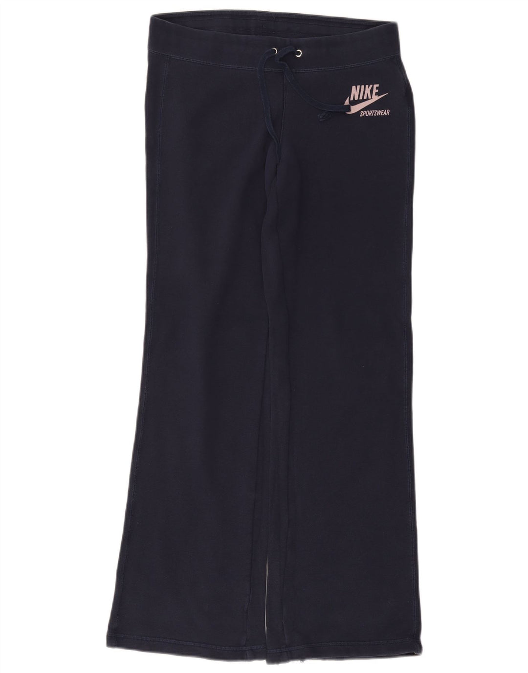 Calça de treino feminina NIKE Flare UK 10 pequena azul marinho algodão