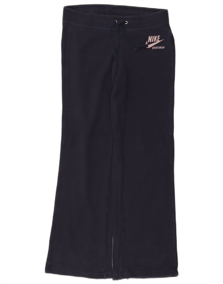 Calça de treino feminina NIKE Flare UK 10 pequena azul marinho algodão