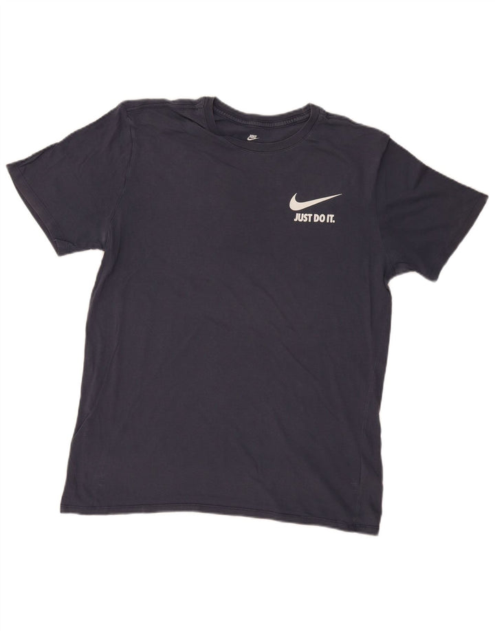 Camiseta Nike masculina gráfica grande algodão azul marinho
