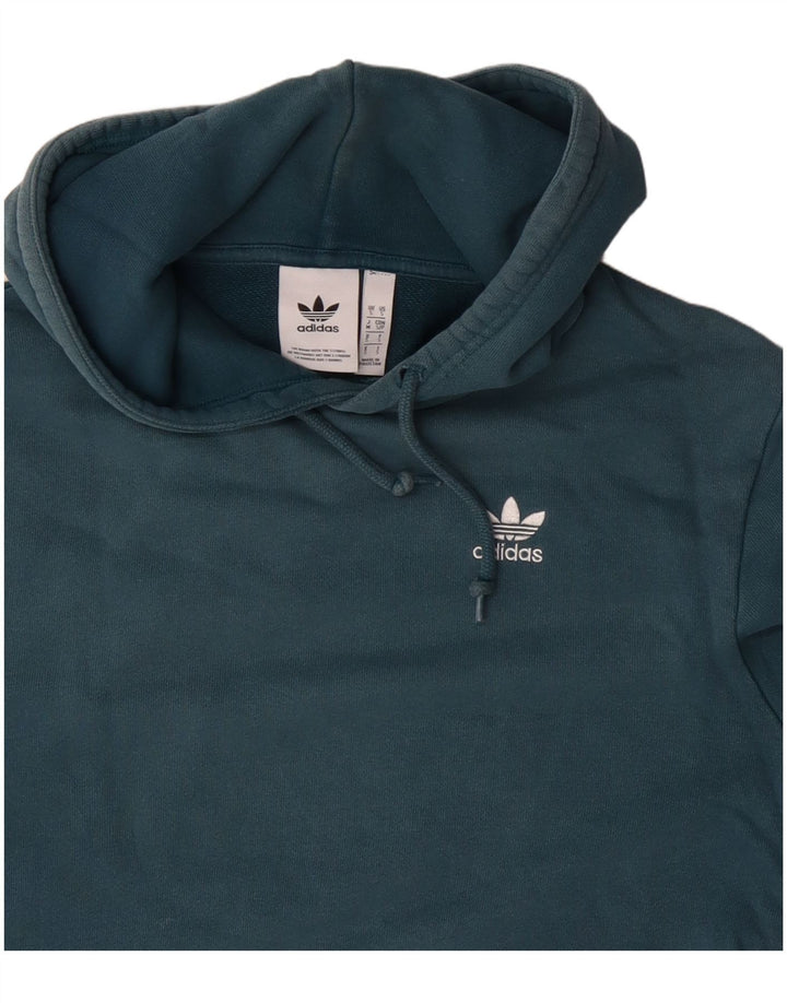 Adidas Mens Hoodie Jumper Pequeno Azul Algodão