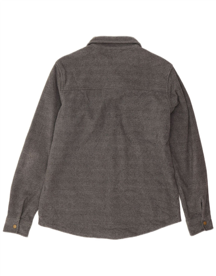 Camisa masculina de flanela Mountain Warehouse poliéster manchado cinza médio