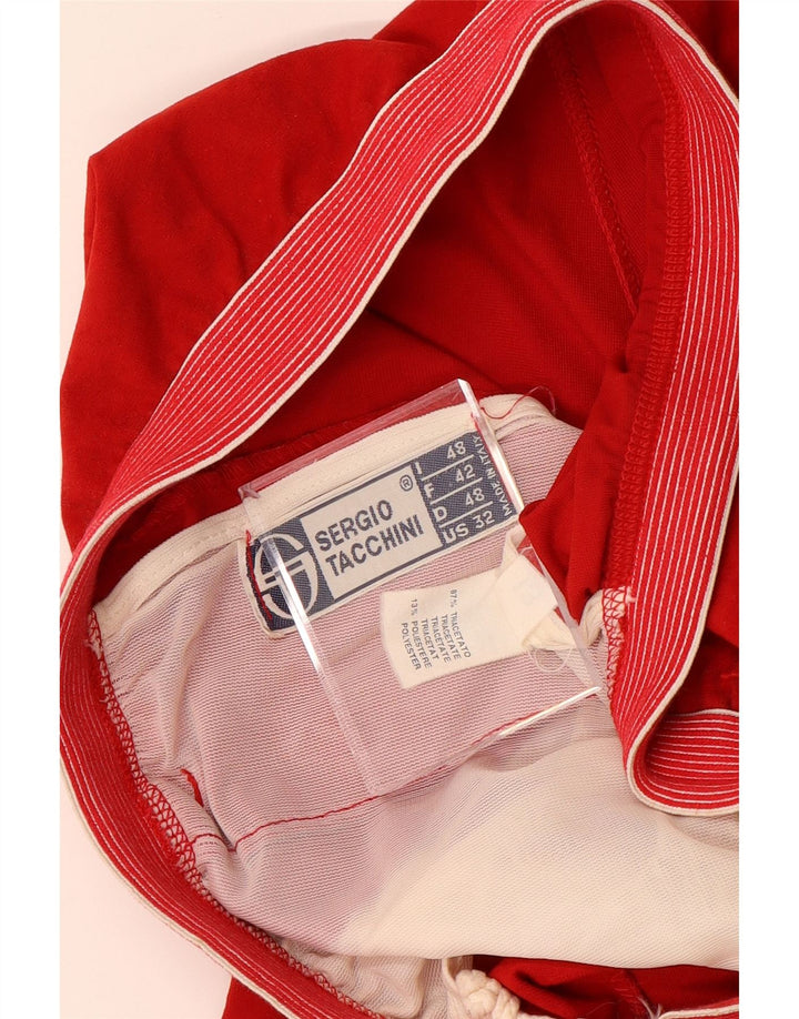 SERGIO TACCHINI Calça de treino feminina IT 48 XL W34 L29 Triacetato vermelho