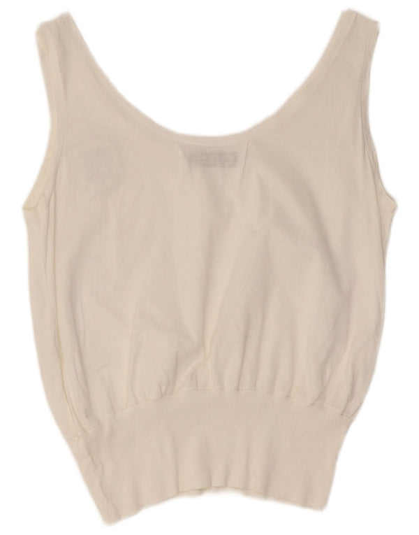 Colete feminino Marina Yachting Top UK 12 algodão branco médio