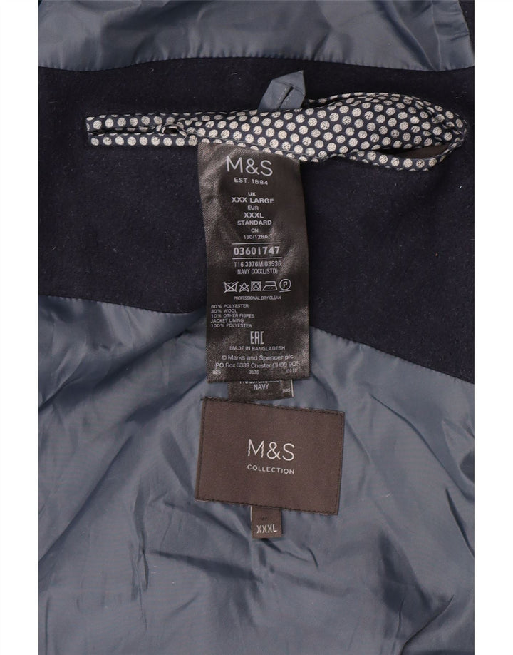 Sobretudo masculino Marks & Spencer UK 46 3XL poliéster azul marinho