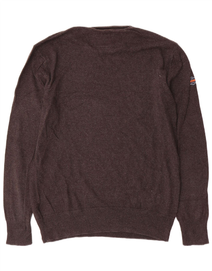 Suéter masculino Superdry com gola canoa e algodão cinza médio