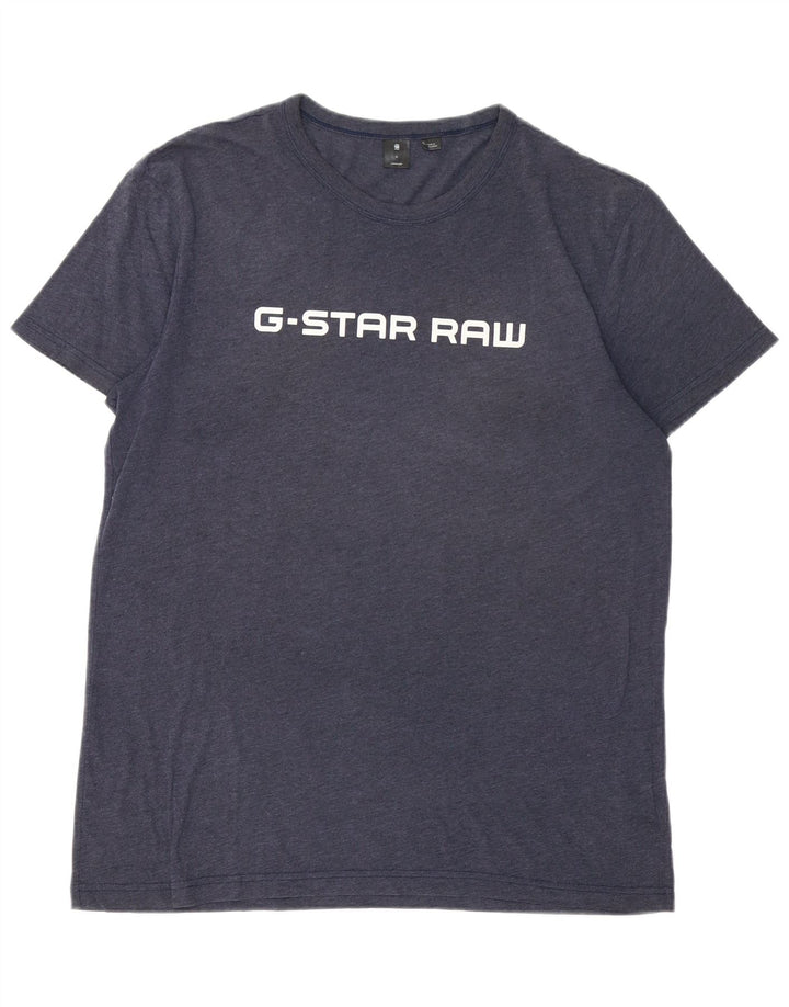 Camiseta gráfica masculina G-STAR Top XL algodão azul marinho