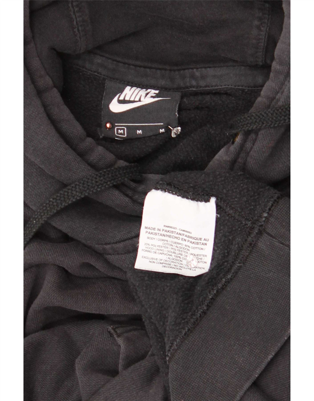Nike Mens Hoodie Jumper Médio Algodão Preto