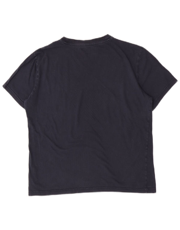 Camiseta feminina Tommy Hilfiger UK 14 médio azul marinho algodão