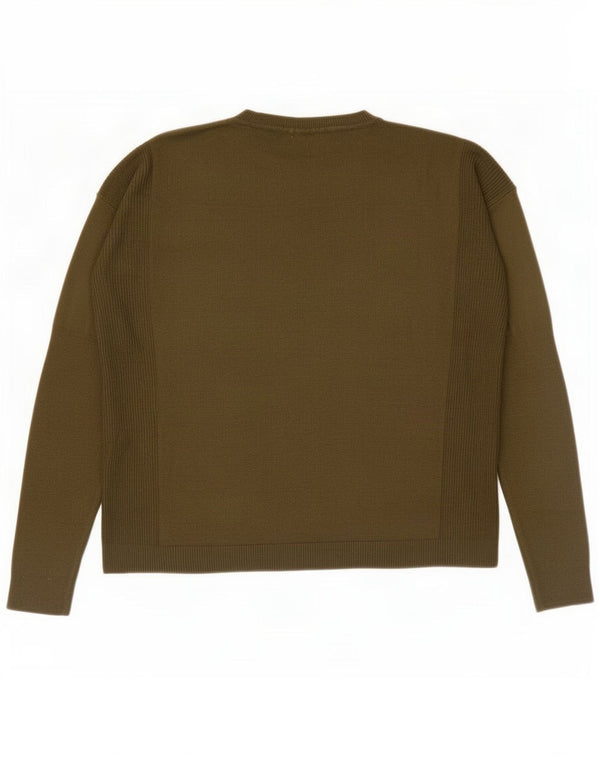 Suéter feminino Marks & Spencer grande com gola redonda Reino Unido 10 pequeno cáqui