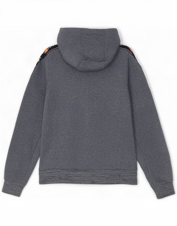 Suéter Ellesse feminino com capuz e zíper gráfico UK 6 XS azul poliéster manchado