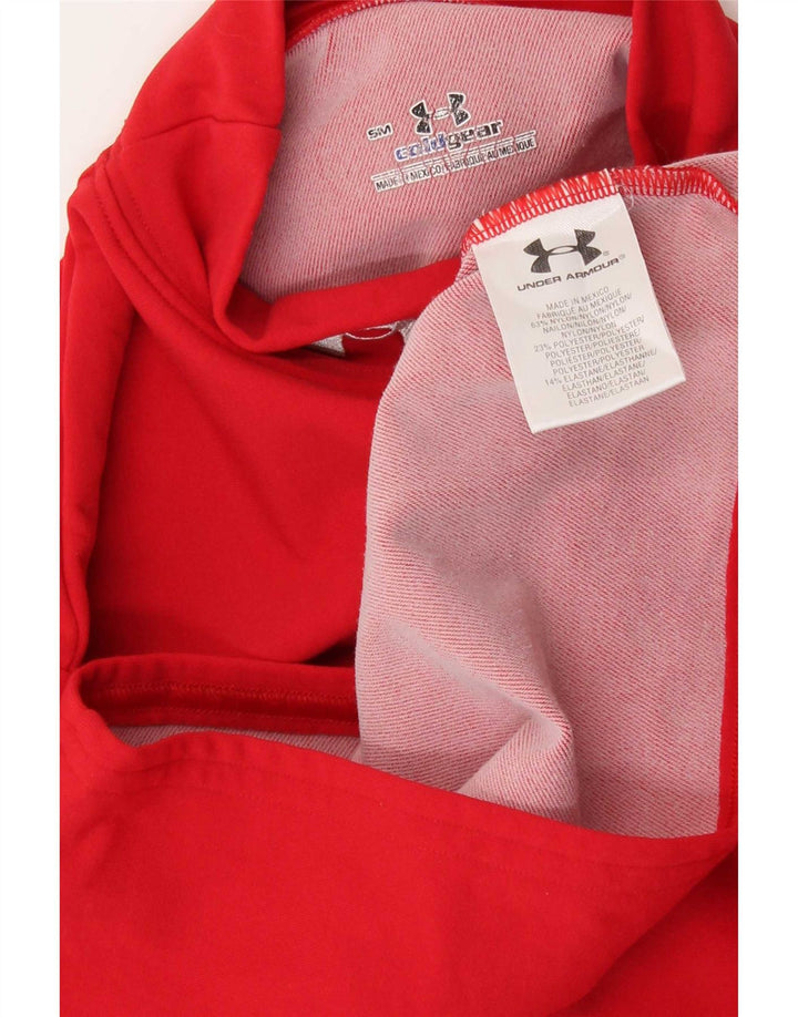 Under Armour Feminino Cold Gear Top Manga Longa Reino Unido 8 Pequeno Nylon Vermelho