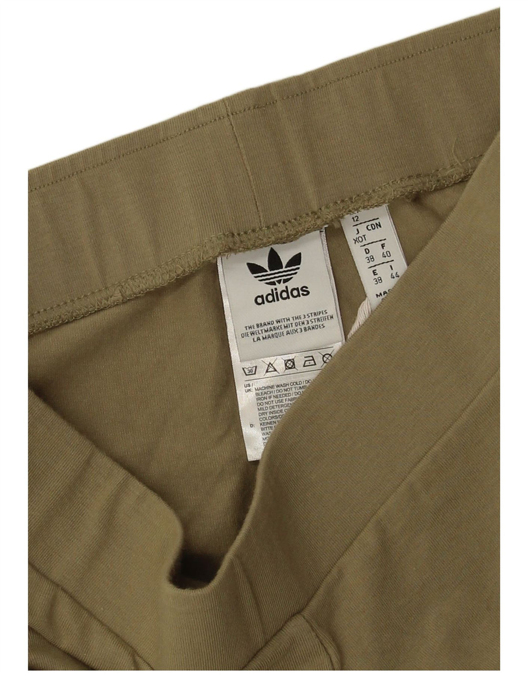 Leggings Adidas Femininas UK 12 Médio Algodão Cáqui