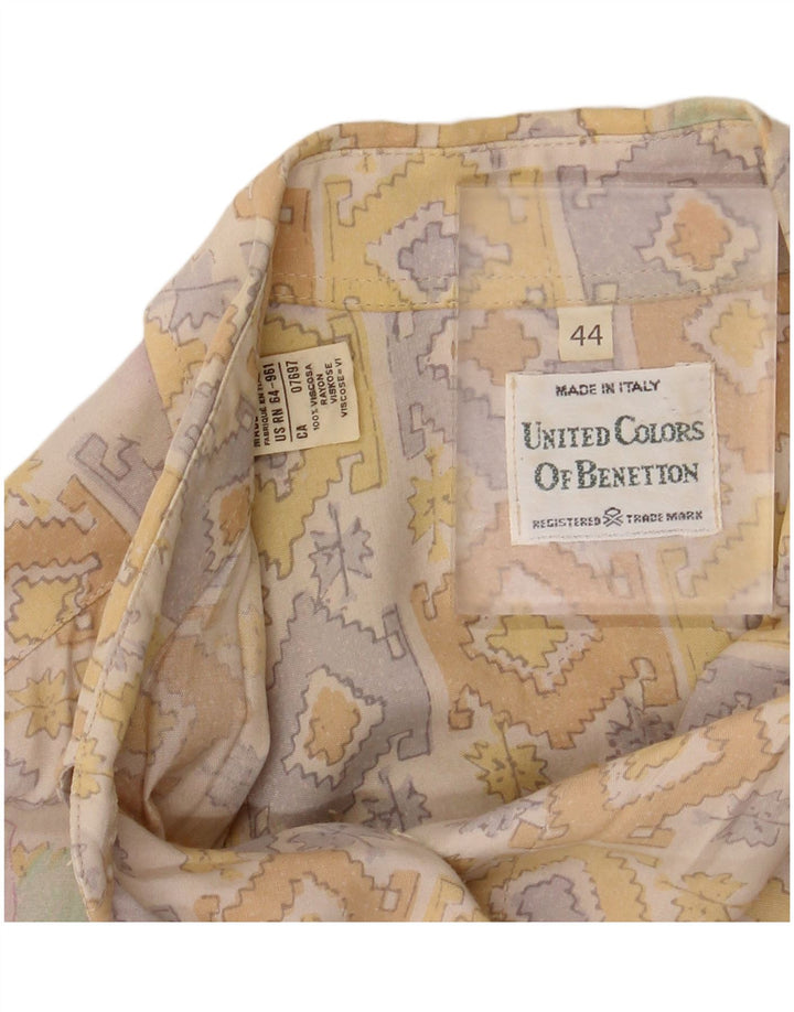 Blusa feminina de manga curta BENETTON IT 44 médio bege floral