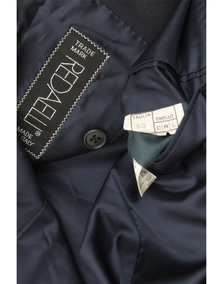 Jaqueta blazer masculina Redaelli com peito duplo IT 50 grande azul marinho