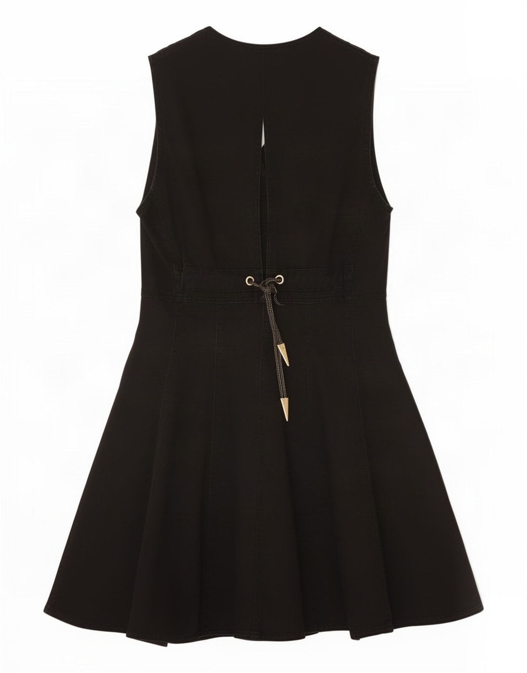 Vestido jeans feminino sem mangas Roccobarocco IT 44 algodão preto médio