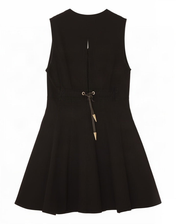 Vestido jeans feminino sem mangas Roccobarocco IT 44 algodão preto médio