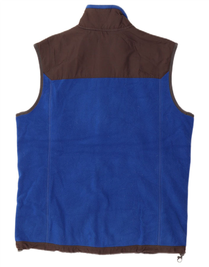 EDDIE BAUER Mens Fleece Gilet UK 36 pequeno azul Colourblock poliéster