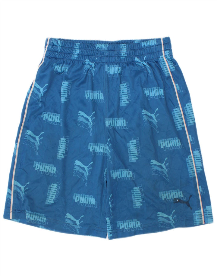 Shorts esportivos gráficos Puma Boys 6-7 anos azul poliéster