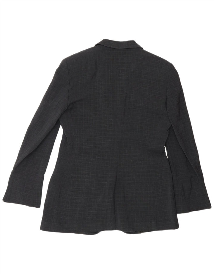 Emporio Armani Jaqueta Blazer Feminina com 1 Botão IT 44 Médio Azul Marinho Xadrez
