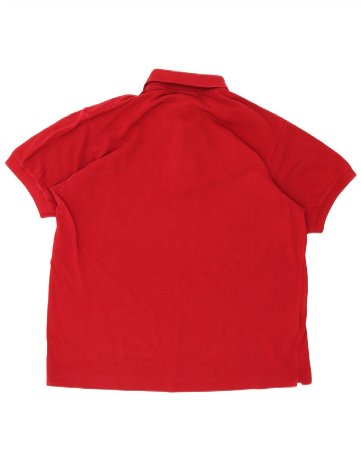 Camisa polo masculina Lacoste tamanho 5 grande algodão vermelho