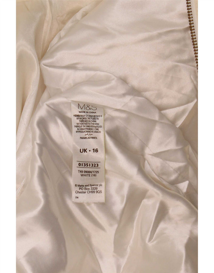 Jaqueta utilitária feminina com capuz Marks & Spencer UK 16 grande off white