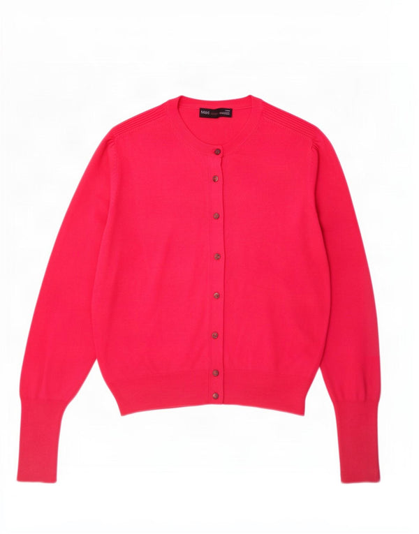 Suéter cardigã feminino Marks & Spencer UK 14 viscose rosa médio
