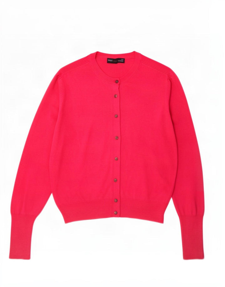 Suéter cardigã feminino Marks & Spencer UK 14 viscose rosa médio