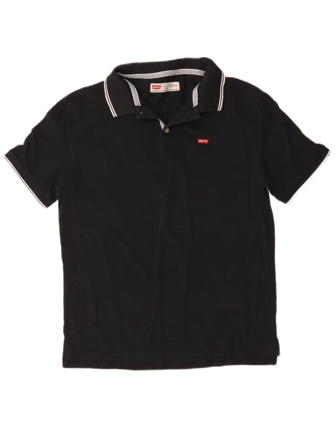 Camisa polo masculina Levi's XL preta de algodão