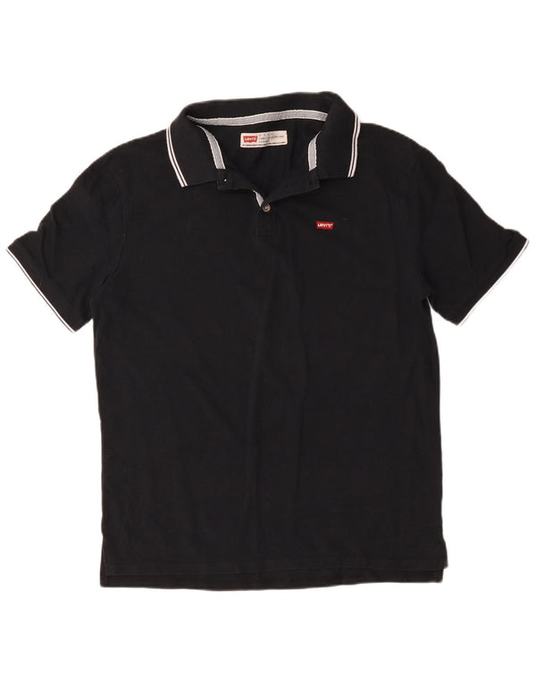 Camisa polo masculina Levi's XL preta de algodão