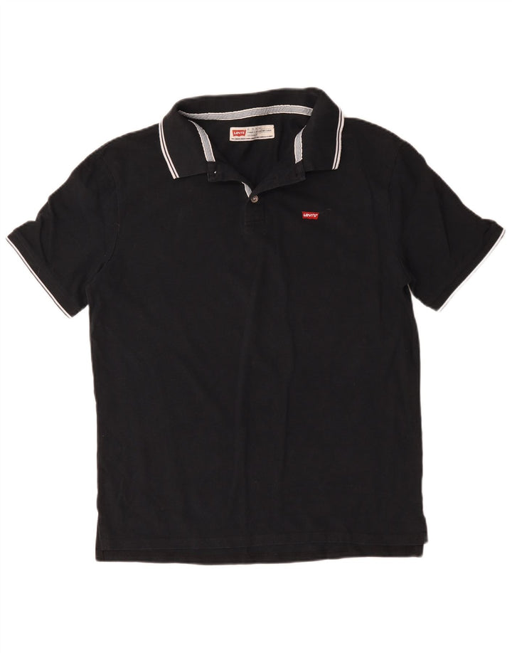 Camisa polo masculina Levi's XL preta de algodão