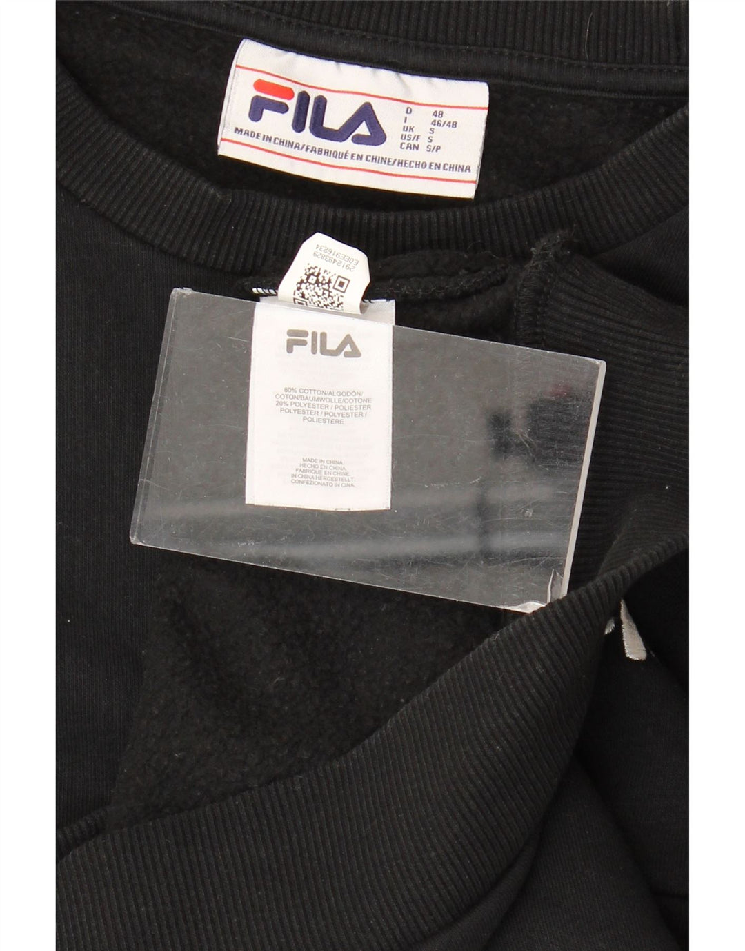 Fila moletom masculino jumper pequeno preto colorblock algodão