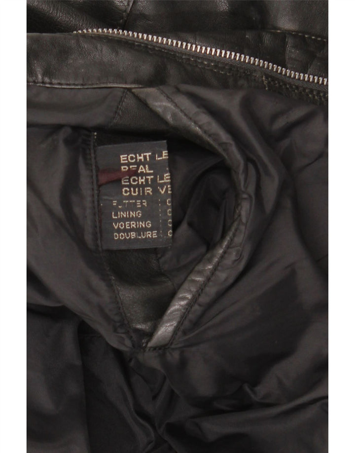 Jaqueta de couro masculina vintage UK 42 XL couro preto