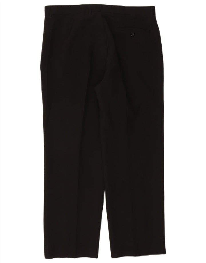 Calça chino reta masculina Marks & Spencer W36 L29 poliéster preto