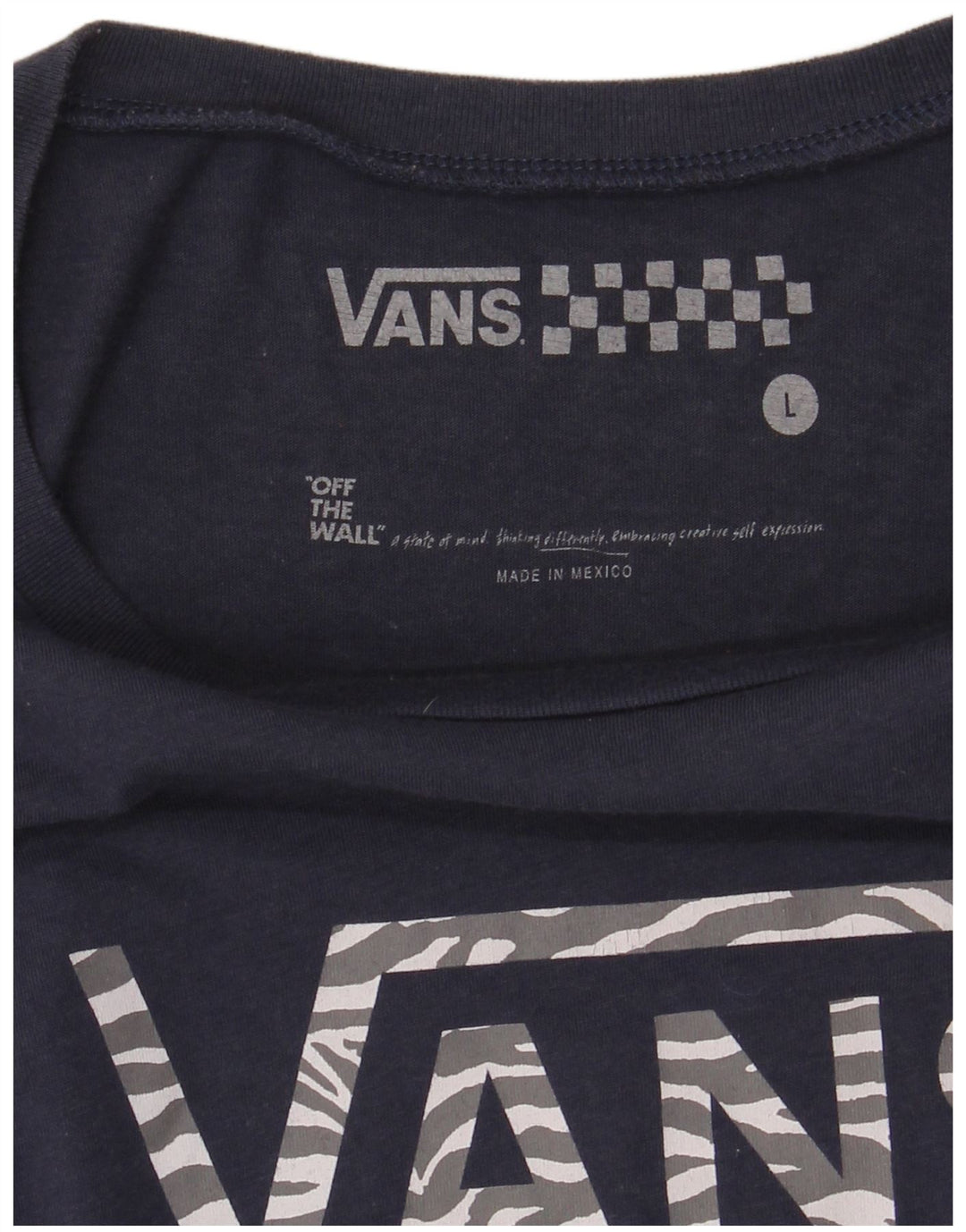 Camiseta feminina Vans Graphic UK 14 grande azul marinho