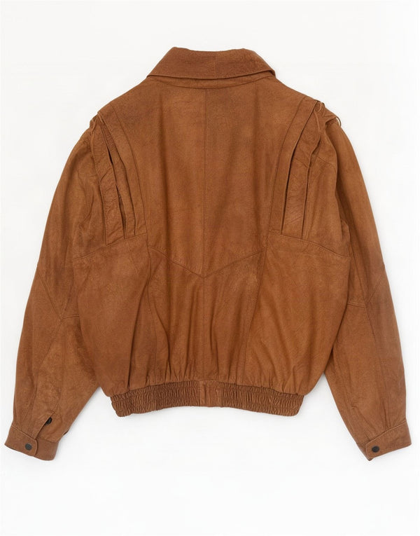 Jaqueta de couro masculina vintage UK 40 grande marrom