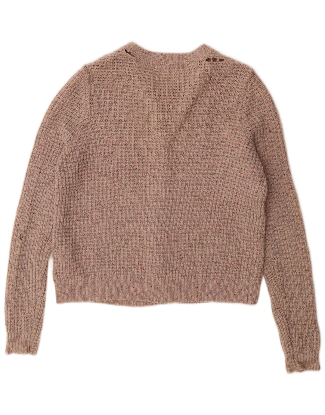 Suéter cardigã feminino Marks & Spencer Reino Unido 14 grande lã manchada cinza