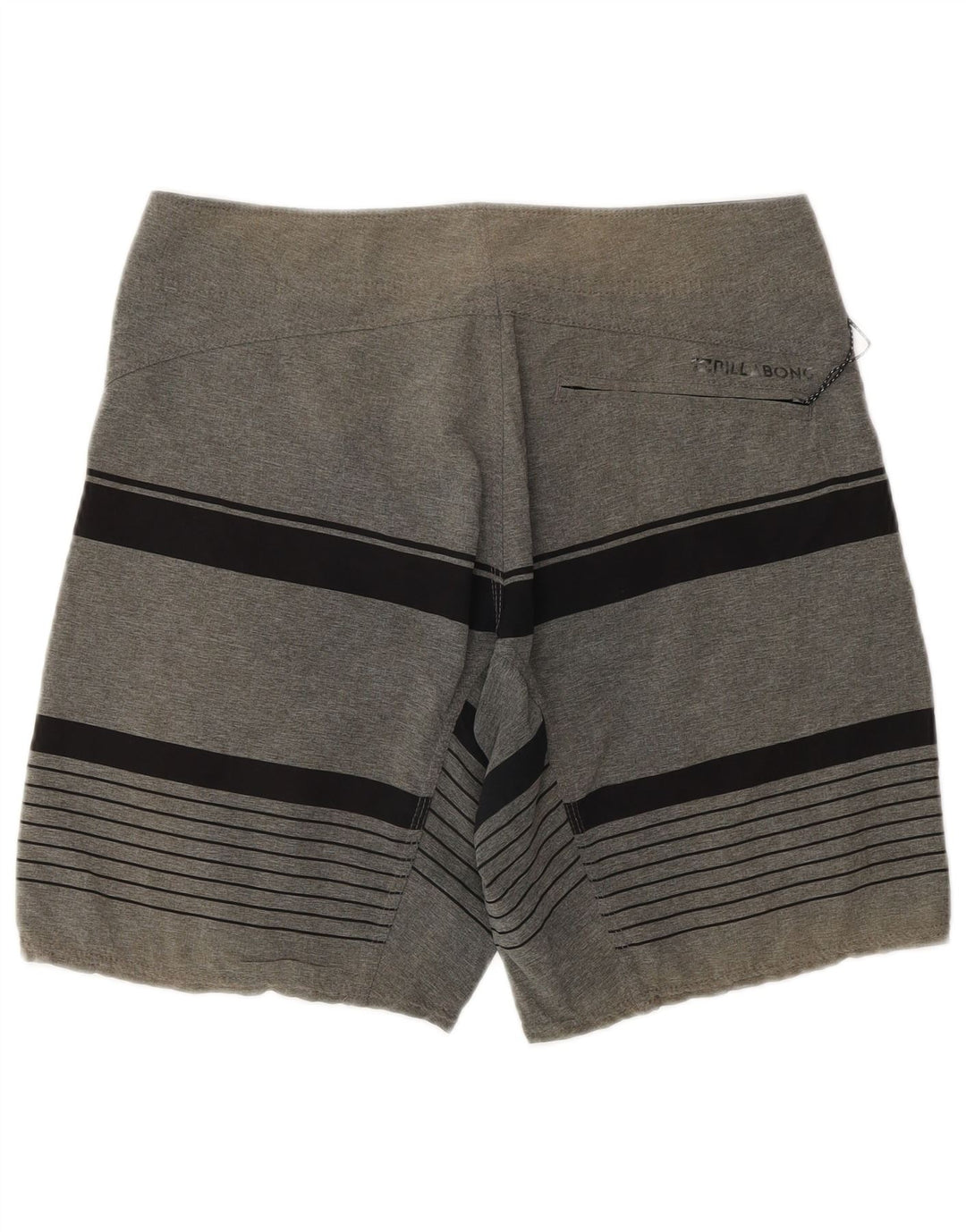Shorts de natação masculino Billabong poliéster listrado cinza médio