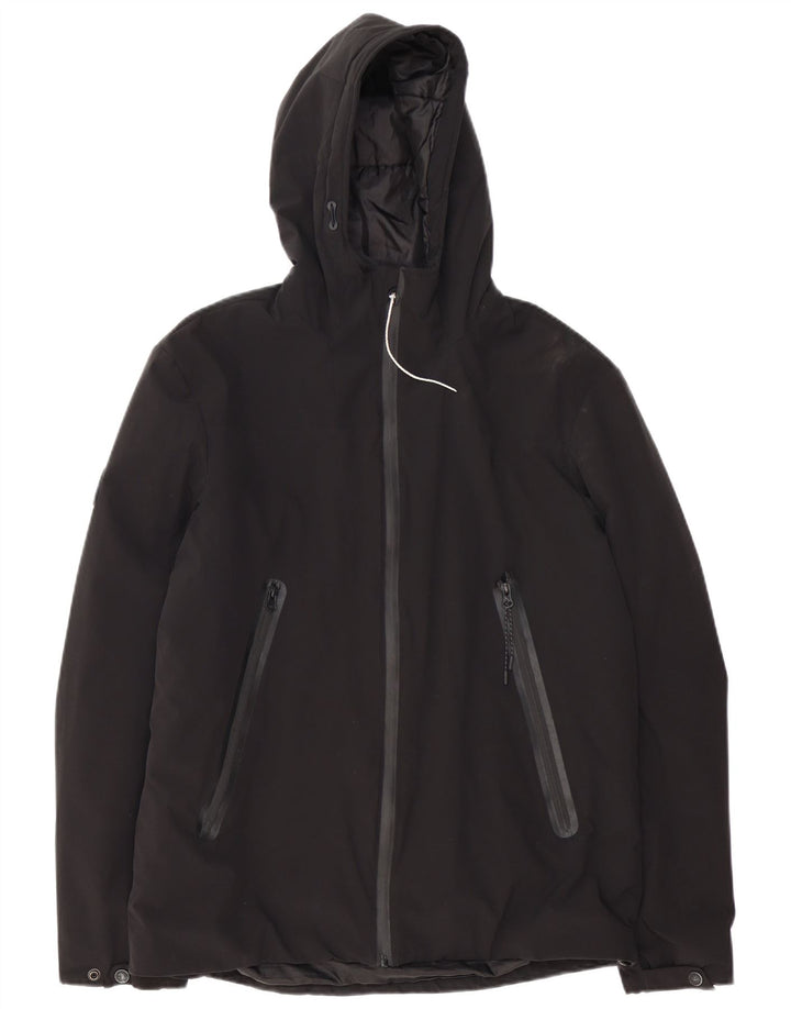 Jaqueta corta-vento masculina Superdry com capuz UK 38 poliéster preto médio