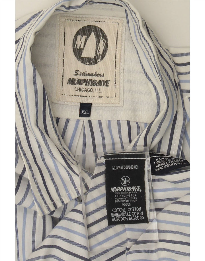Camisa masculina MURPHY & NYE 2XL algodão listrado azul