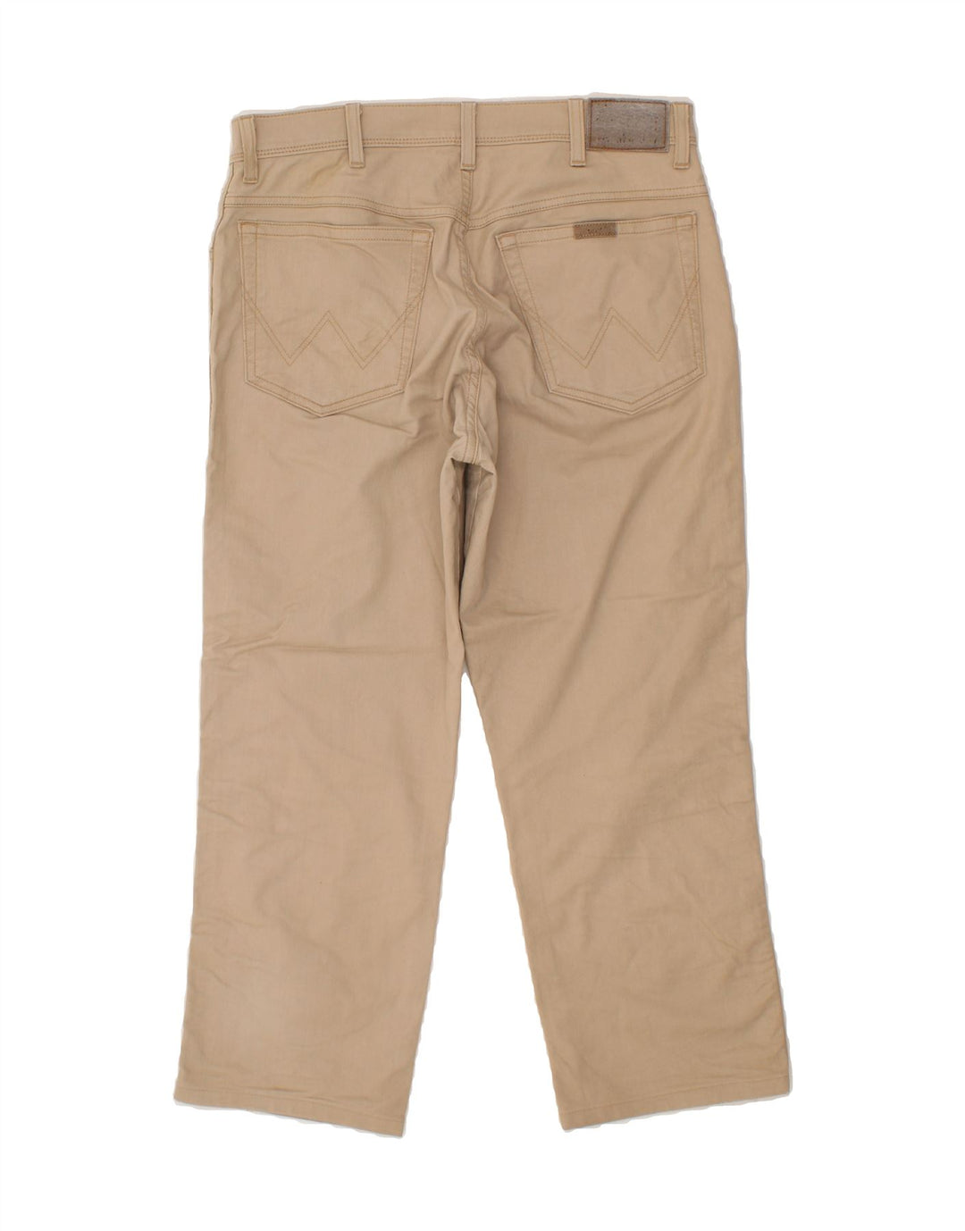 WRANGLER Mens Straight Cropped Trousers W34 L26 Beige Cotton Vintage Wrangler and Second-Hand Wrangler from Messina Hembry 