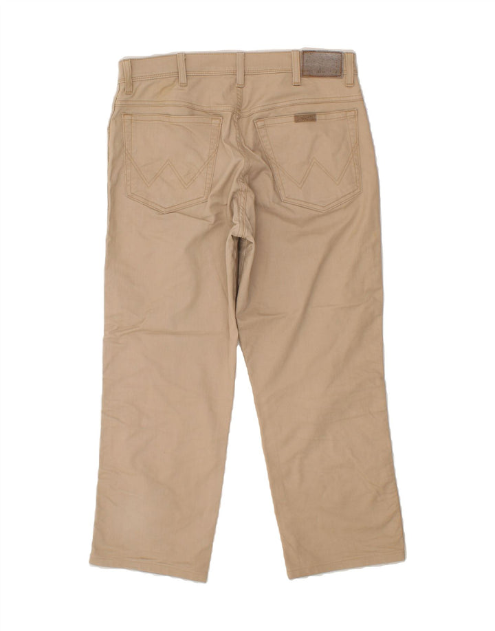 WRANGLER Mens Straight Cropped Trousers W34 L26 Beige Cotton Vintage Wrangler and Second-Hand Wrangler from Messina Hembry 
