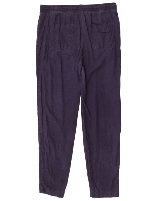 Marks & Spencer Womens Tapered Chino Trousers UK 14 Large W34 L31 Navy Blue