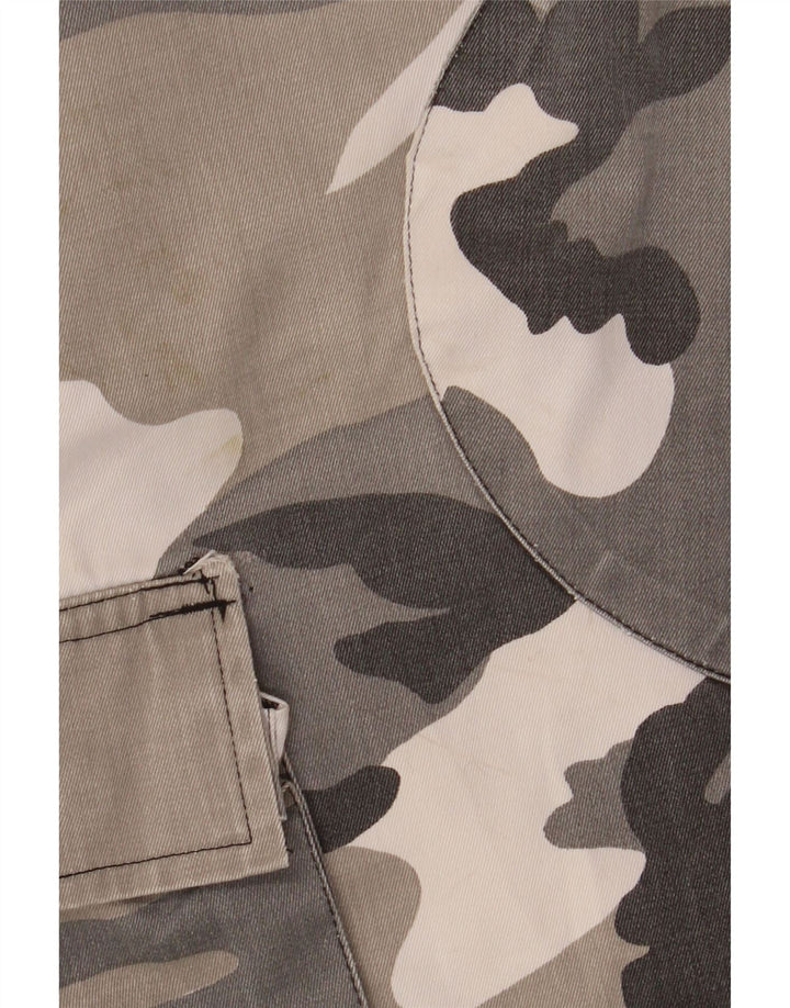 Calça cargo masculina VINTAGE regular pequena W31.5 L32.5 camuflagem cinza