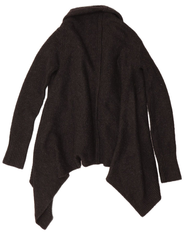 Suéter cardigan aberto assimétrico feminino Zara Reino Unido 10 pequeno cinza acrílico