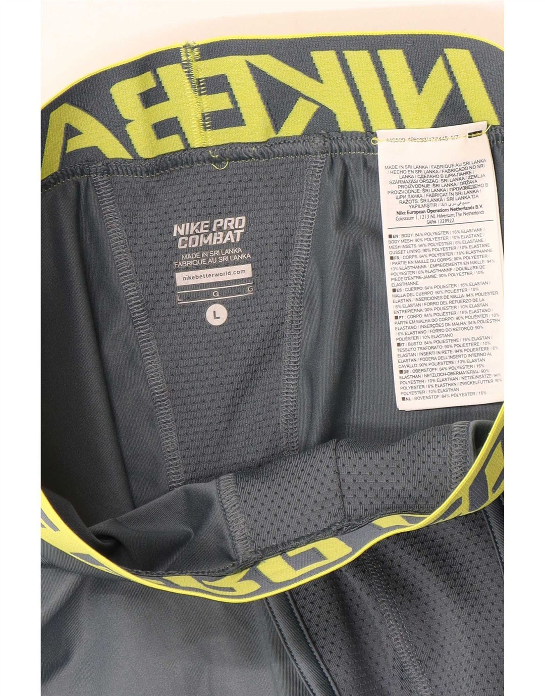 Shorts esportivos Nike Pro Combat Graphic masculinos grandes cinza colorblock poliéster