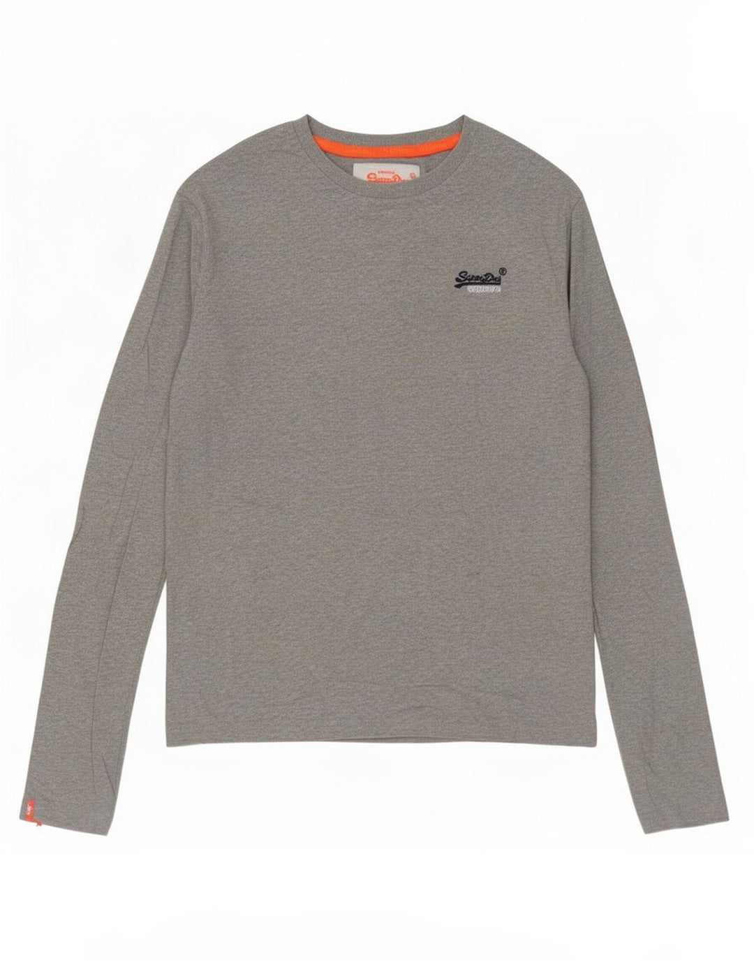 Top masculino Superdry manga comprida pequeno algodão cinza
