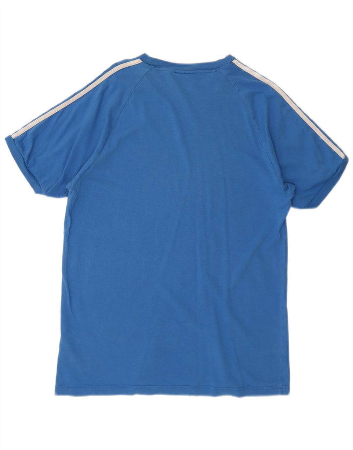 Adidas Mens Camiseta Top Médio Algodão Azul