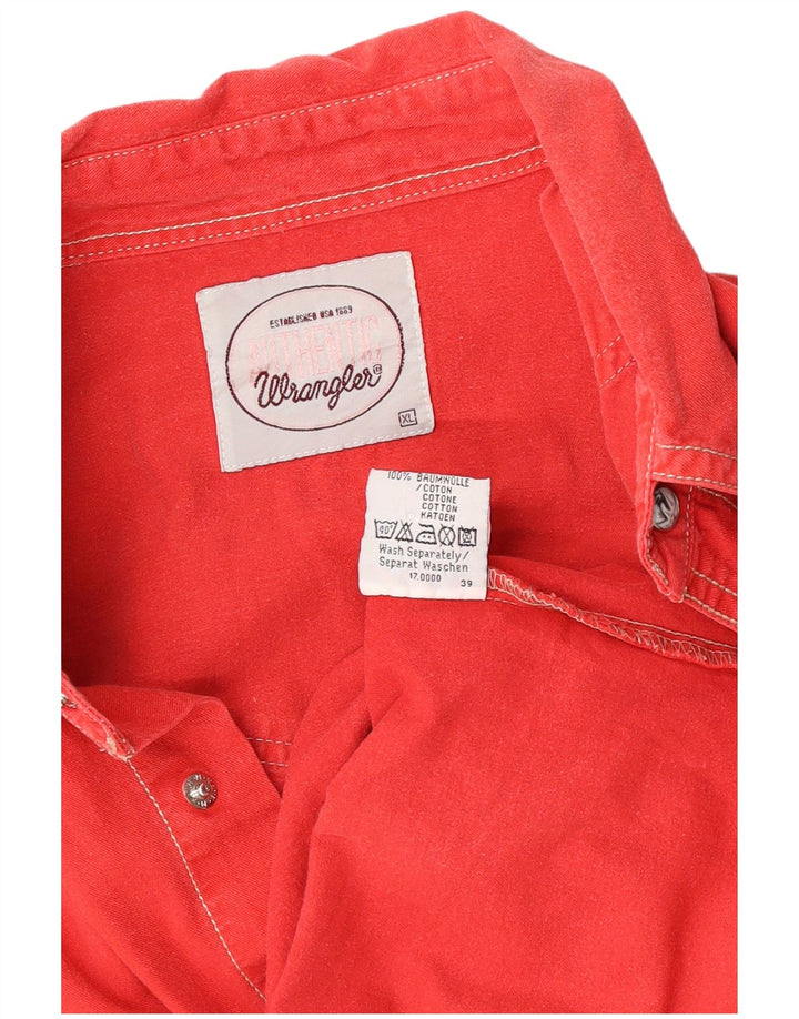 Camisa jeans Wrangler masculina XL algodão vermelho