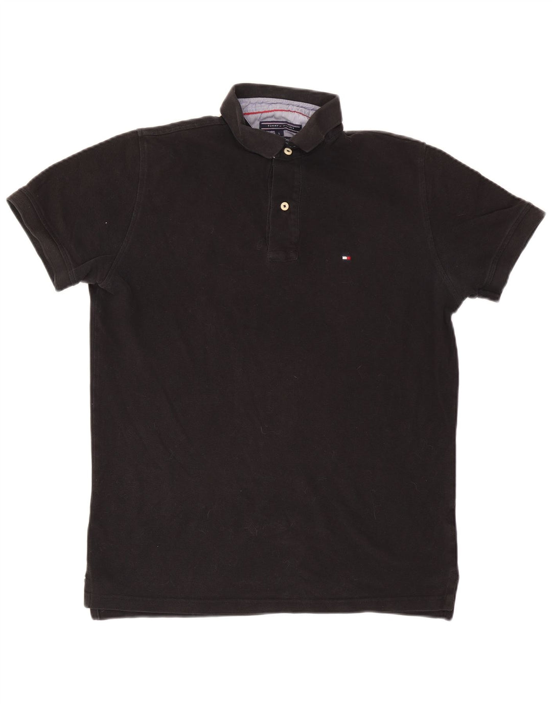 Camisa polo masculina Tommy Hilfiger grande preta