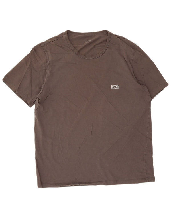 Camiseta feminina Hugo Boss UK 18 XL algodão marrom